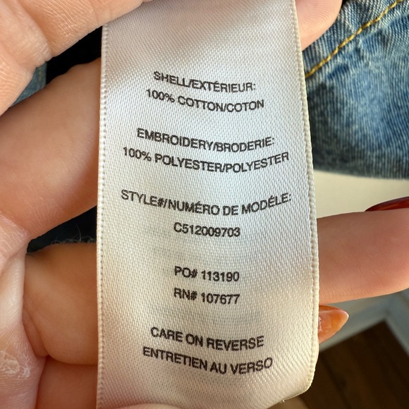 Alice + Olivia Karly Embroidered Denim Babydoll top sz: XS NWT - Picture 9 of 12